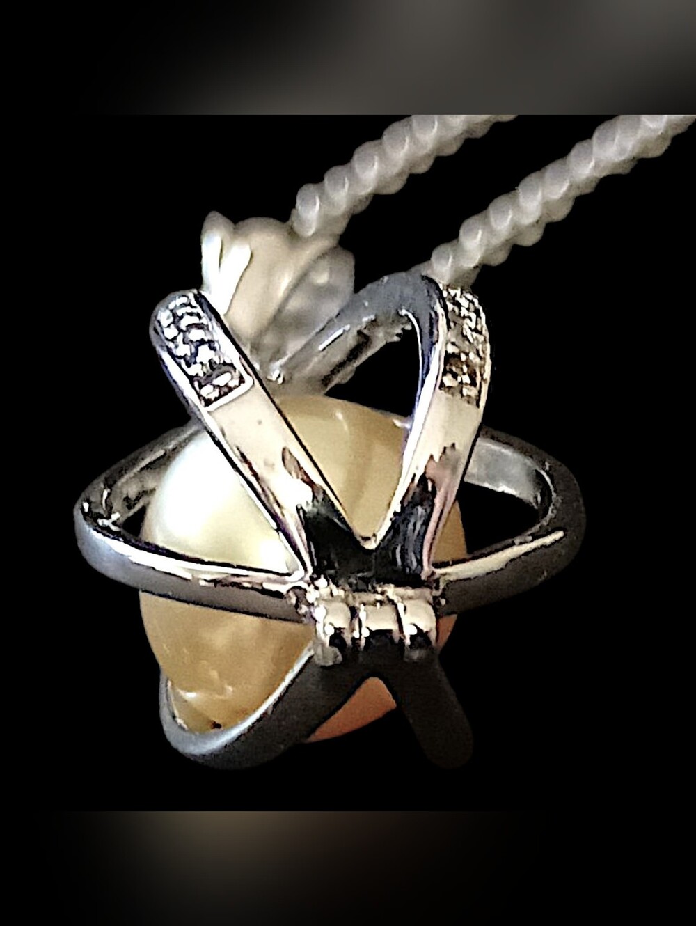 Sterling Silver South Sea Tahitian Pearl Pendant Golden Black Interchangeable - Picture 8 of 16